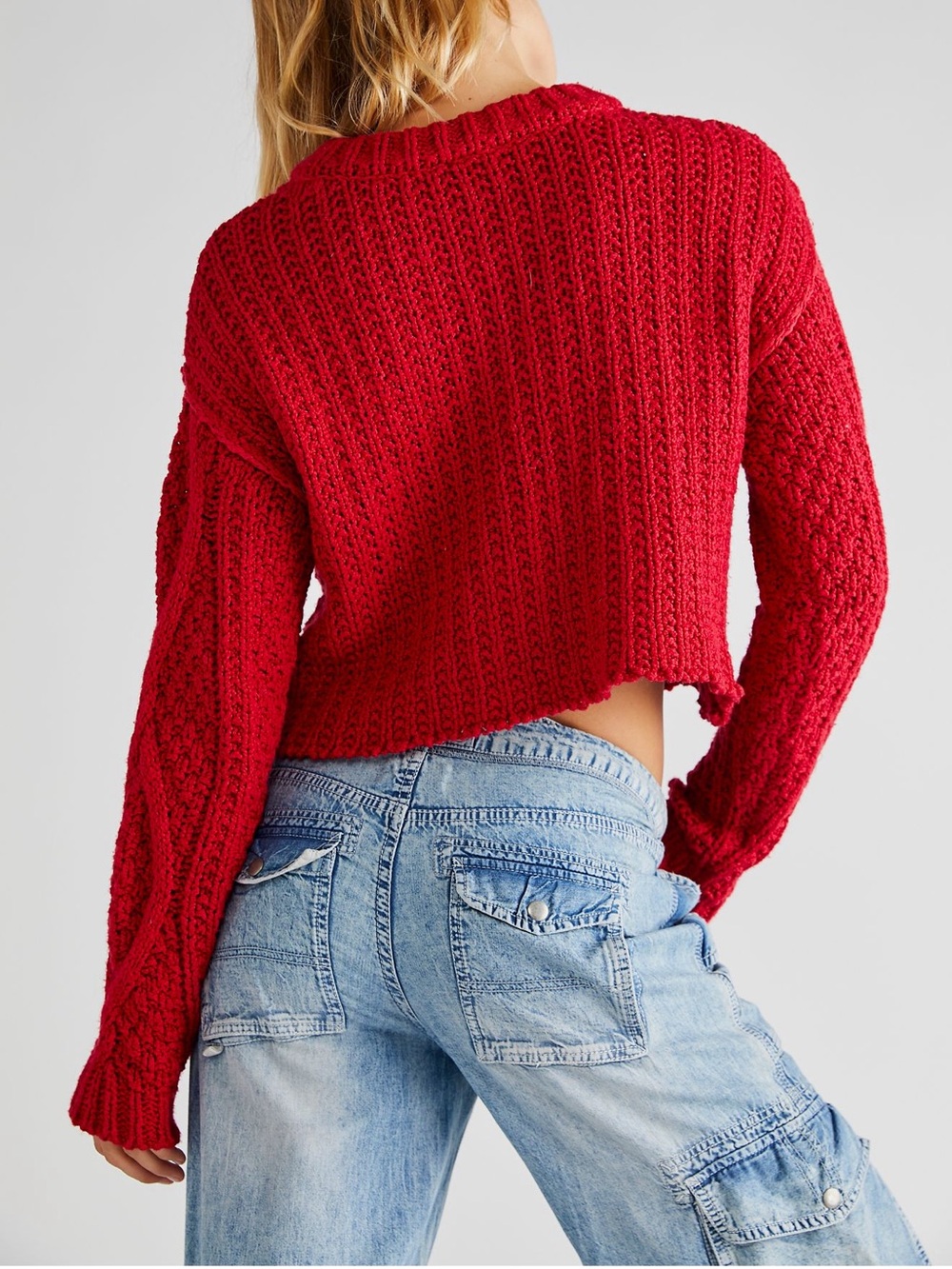 Free People Cutting Edge Red Cable
Knit Women's Sweater NWOT - Picture 3 of 5